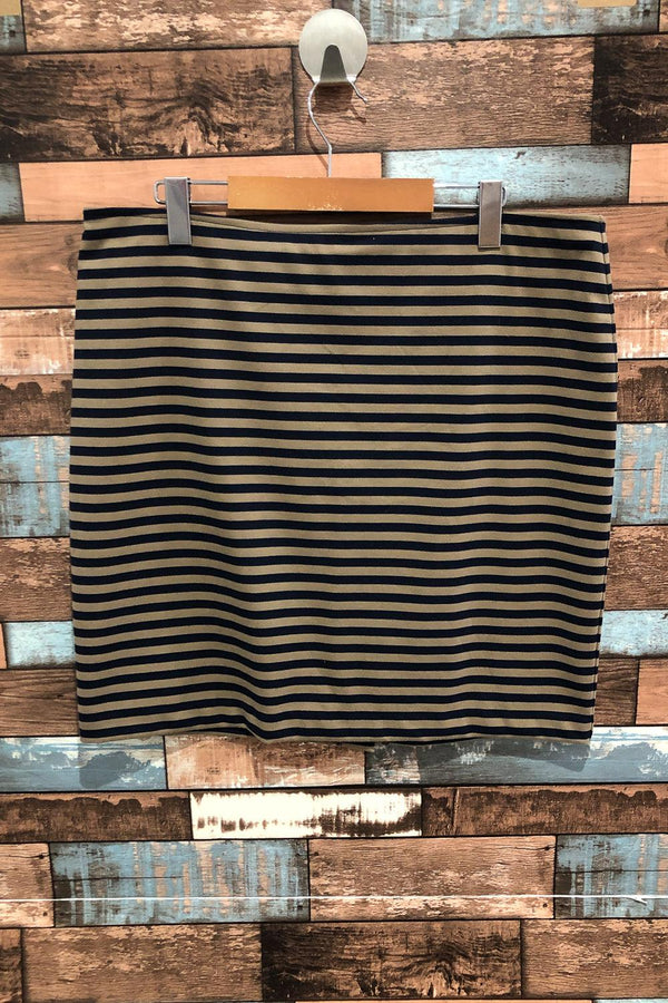 Jupe rayée marine et beige (l) seconde main Tommy Hilfiger