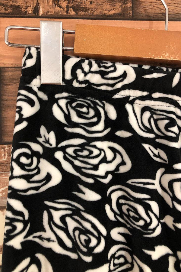 Legging en peluche noir fleuri (xs/s) seconde main Cherie Bliss