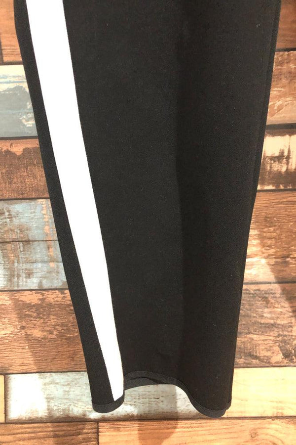 Pantalon 7/8 noir avec bande blanche sur le côté (xs) seconde main Zara