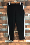 Pantalon 7/8 noir avec bande blanche sur le côté (xs) seconde main Zara