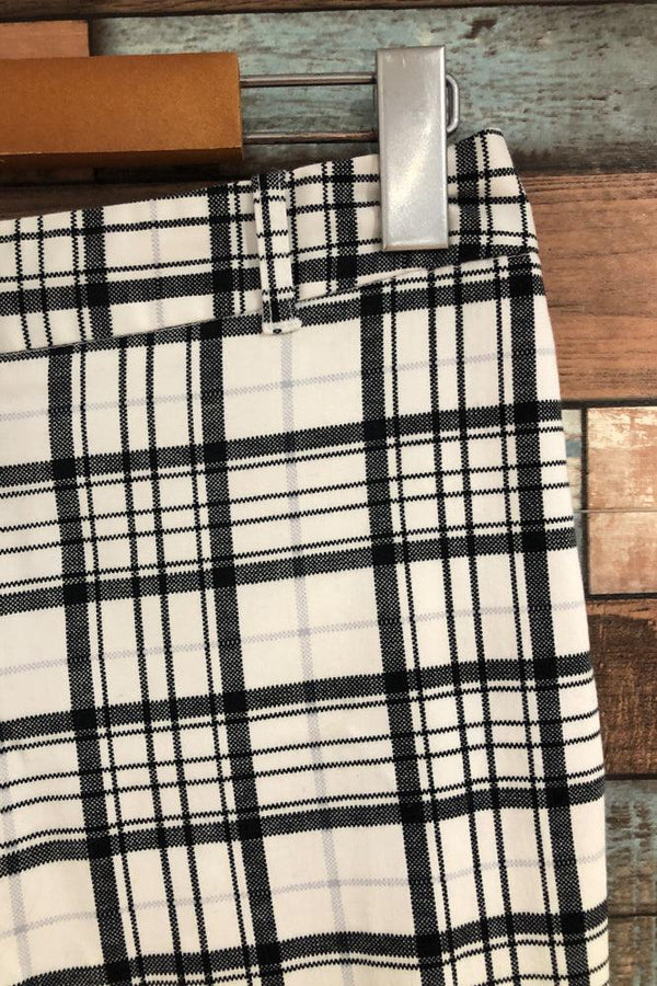 Pantalon ajusté blanc à carreaux (xs) seconde main Jacob