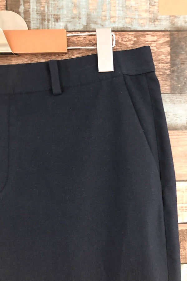 Pantalon marine jambe droite taille élastique (l) seconde main Uniqlo