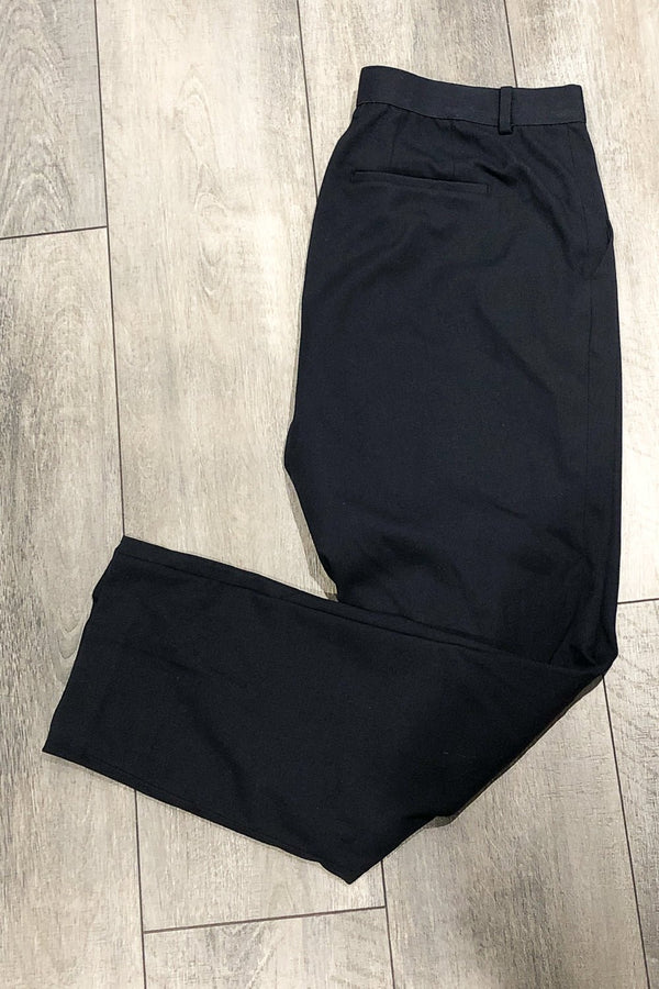 Pantalon marine jambe droite taille élastique (l) seconde main Uniqlo