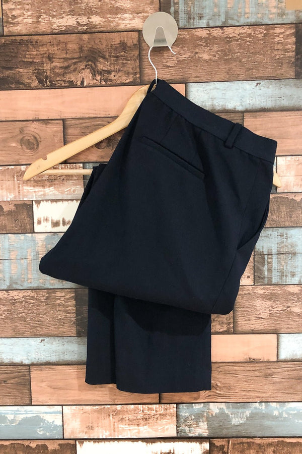 Pantalon marine jambe droite taille élastique (l) seconde main Uniqlo