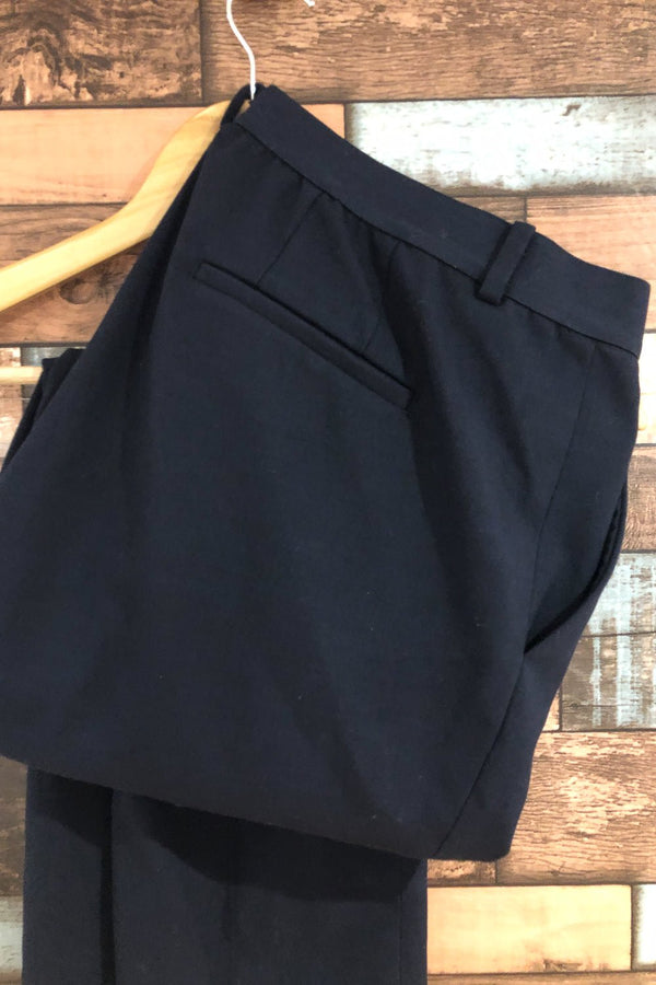 Pantalon marine jambe droite taille élastique (l) seconde main Uniqlo