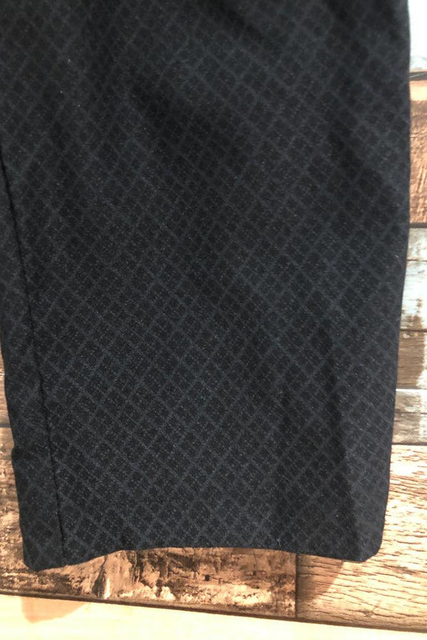 Pantalon noir jambe droite avec petits motifs (m) seconde main S.C. & co