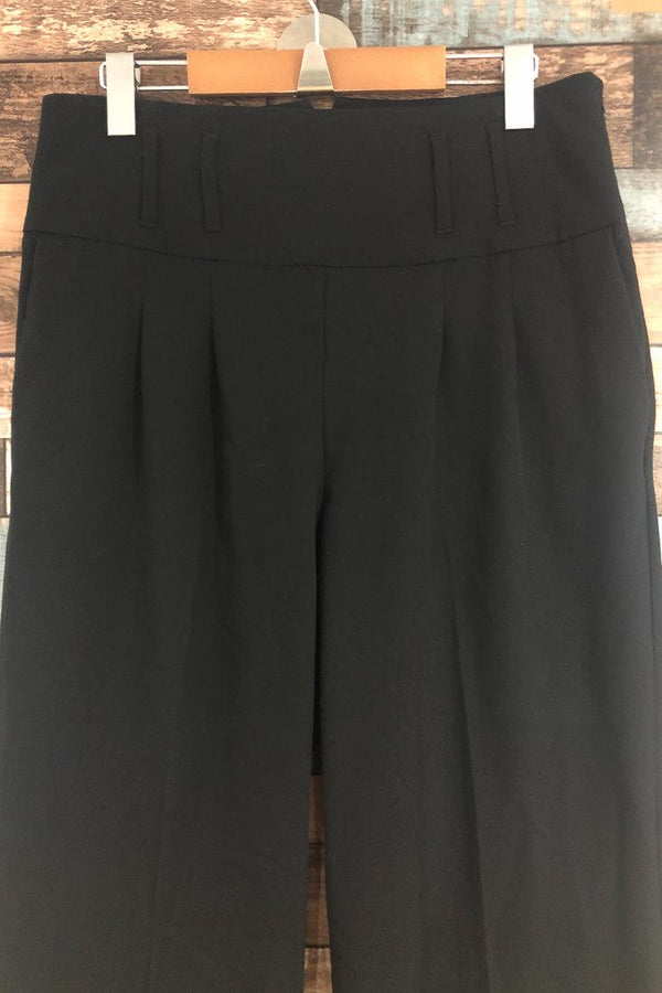 Pantalon noir taille haute jambe évasée extra long (m) seconde main Dalia
