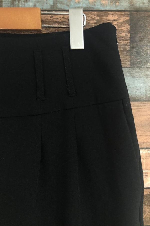 Pantalon noir taille haute jambe évasée extra long (m) seconde main Dalia