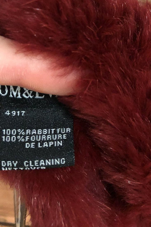 Poignet bourgogne en fourrure véritable seconde main Tom & Eva