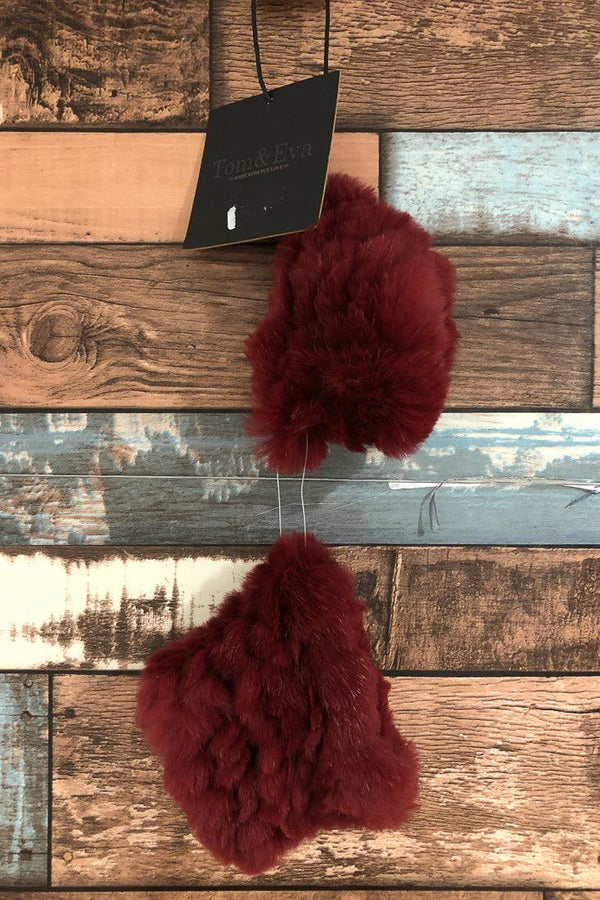 Poignet bourgogne en fourrure véritable seconde main Tom & Eva