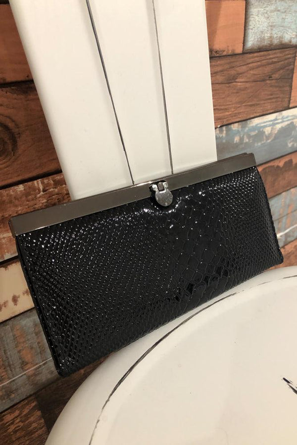 Portefeuille motif crocodile faux cuir vernis seconde main Autres