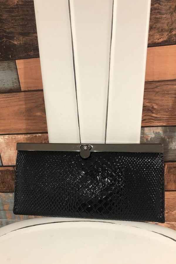 Portefeuille motif crocodile faux cuir vernis seconde main Autres