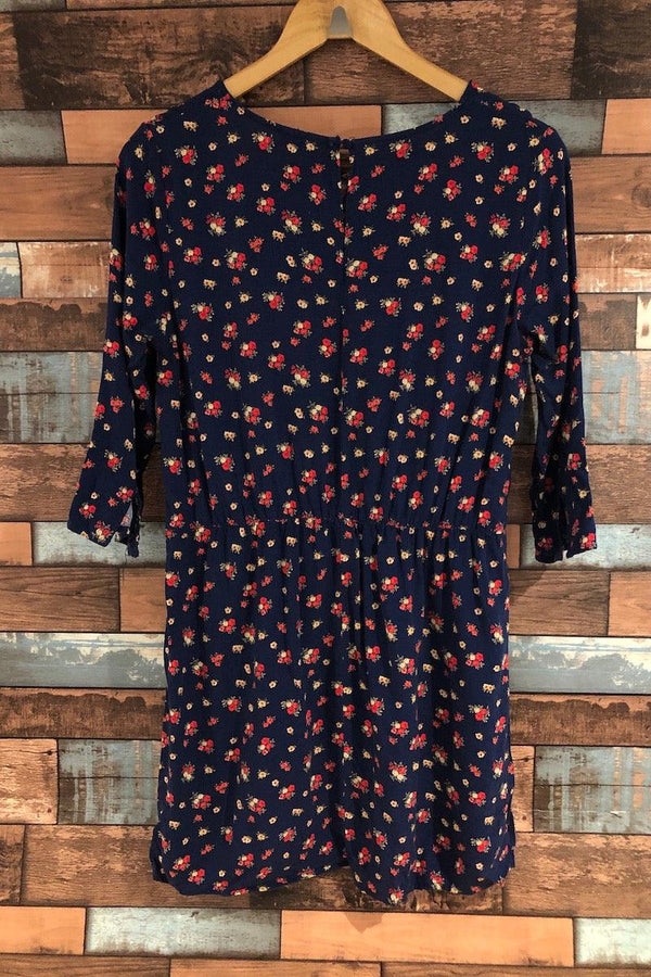 Robe fleurie marine (m) seconde main H&M