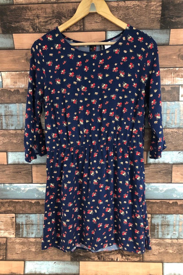 Robe fleurie marine (m) seconde main H&M