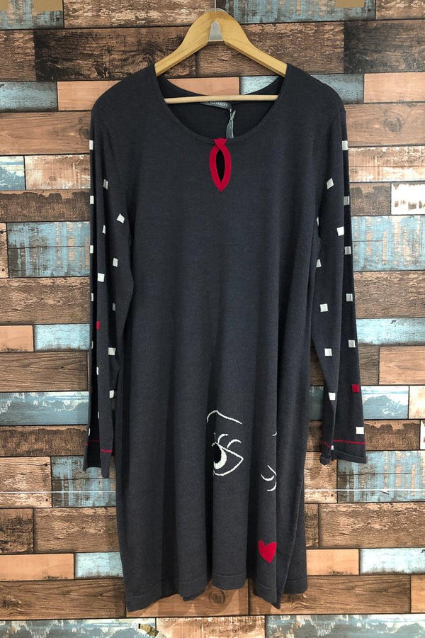 Robe grise avec visage (xl) seconde main Eric Alexandre