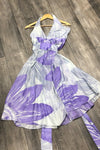 Robe légère cache-coeur mauve fleurie (s) seconde main Nougat London