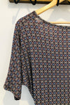 Robe maxi bleue et mauve avec motifs (l) seconde main Fay With Love