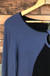 Robe noire et bleue motif visage (m) seconde main Eric Alexandre