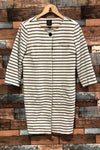 Robe rayée marine et blanc (m) seconde main Paraphrase