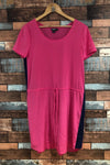 Robe rose avec bandes marine (m) seconde main DKNY