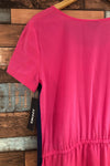 Robe rose avec bandes marine (m) seconde main DKNY