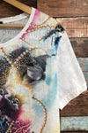 T-shirt blanc fleuri (m/l) seconde main Besca