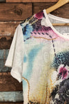 T-shirt blanc fleuri (m/l) seconde main Besca