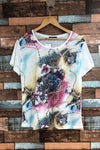 T-shirt blanc fleuri (m/l) seconde main Besca