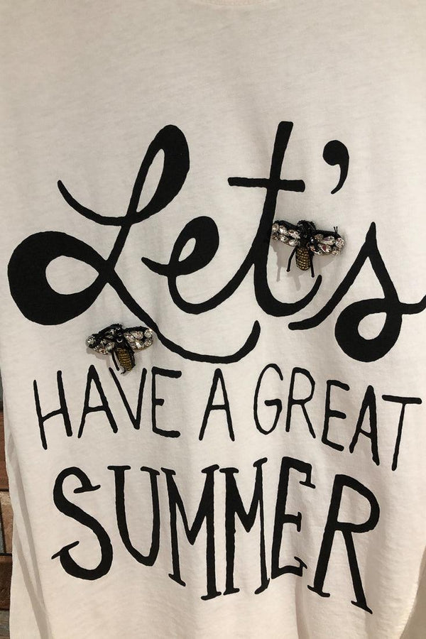 T-shirt blanc ''Let's Have a Great Summer'' (m) seconde main Autres