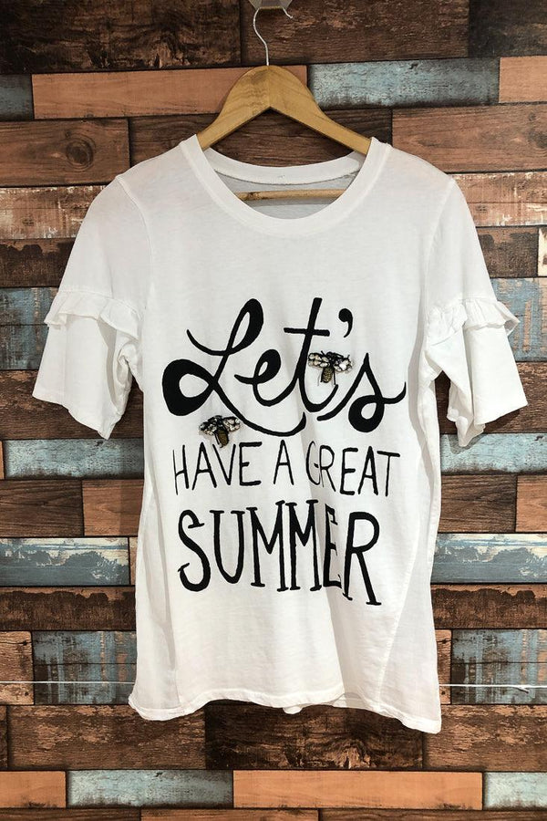 T-shirt blanc ''Let's Have a Great Summer'' (m) seconde main Autres