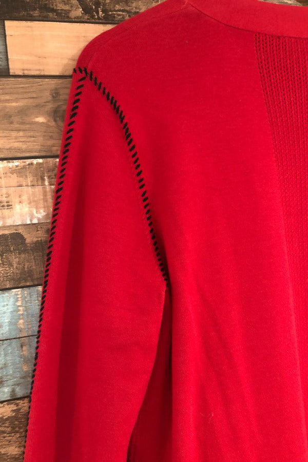 Veste ouverte rouge (m) seconde main Eric Alexandre