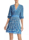 Robe fluide bleu et blanche fleurie (xs) seconde main Alice + Olivia 