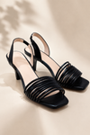 Sandales slingback noires* seconde main - Halston- La Penderie du Paradis