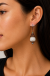 Boucles d'oreilles pendantes style vintage à perle blanche* seconde main - Autres- La Penderie du Paradis