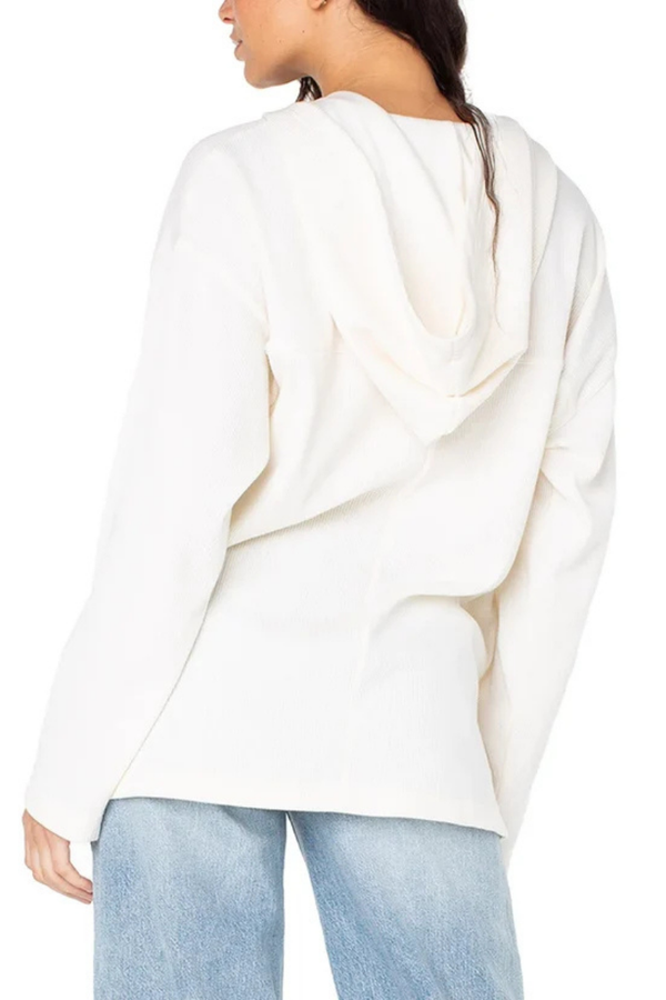 Cardigan gaufré blanc cassé à capuchon* seconde main - Roxy- La Penderie du Paradis