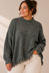 Haut ample vert en tricot avec franges seconde main - AE Sports and co.- La Penderie du Paradis