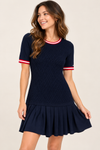 Robe marine en tricot à plis* seconde main - Tommy Hilfiger- La Penderie du Paradis