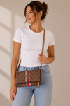 Sac à bandoulière monogramme brun convertible* seconde main - Guess- La Penderie du Paradis
