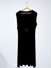 Black cocktail dress with front twist (xl)