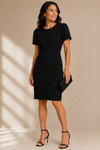 Robe cocktail ajustée noire* seconde main - Calvin Klein- La Penderie du Paradis