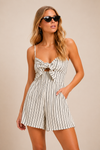 Romper crème et noir rayé* seconde main - Billabong- La Penderie du Paradis