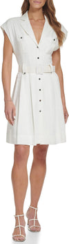 Robe blanche en lin (xl) - DKNY - La Penderie du Paradis ?