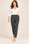 Pantalon gris à petits motifs à enfiler seconde main - S.C. & Co- La Penderie du Paradis