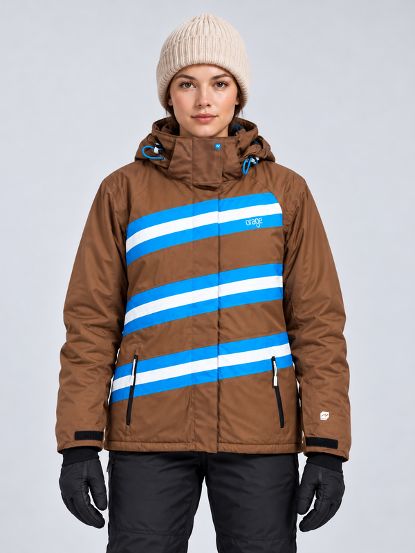 Manteau d'hiver brun et bleu* seconde main - Orage- La Penderie du Paradis