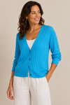 Cardigan en maille turquoise à boutons seconde main - Worthington- La Penderie du Paradis