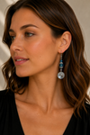 Boucles d’oreilles pendantes argentées et bleues seconde main - Autres- La Penderie du Paradis