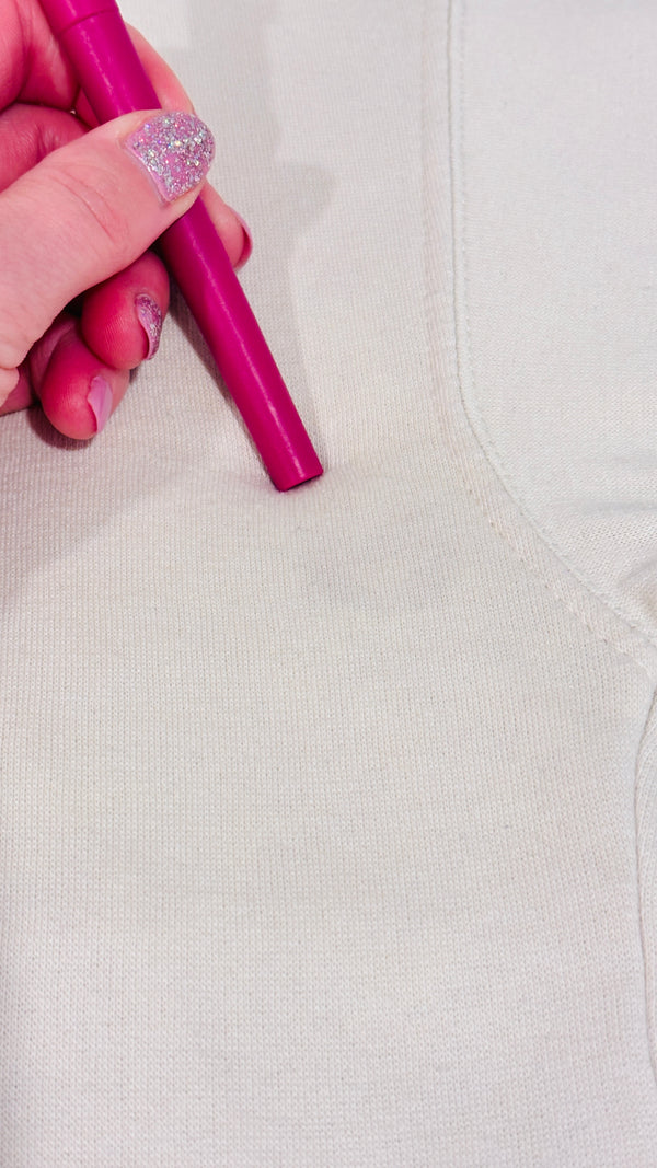 Chandail crewneck crème en coton ouaté (m)-Zara-La Penderie du Paradis 🕊