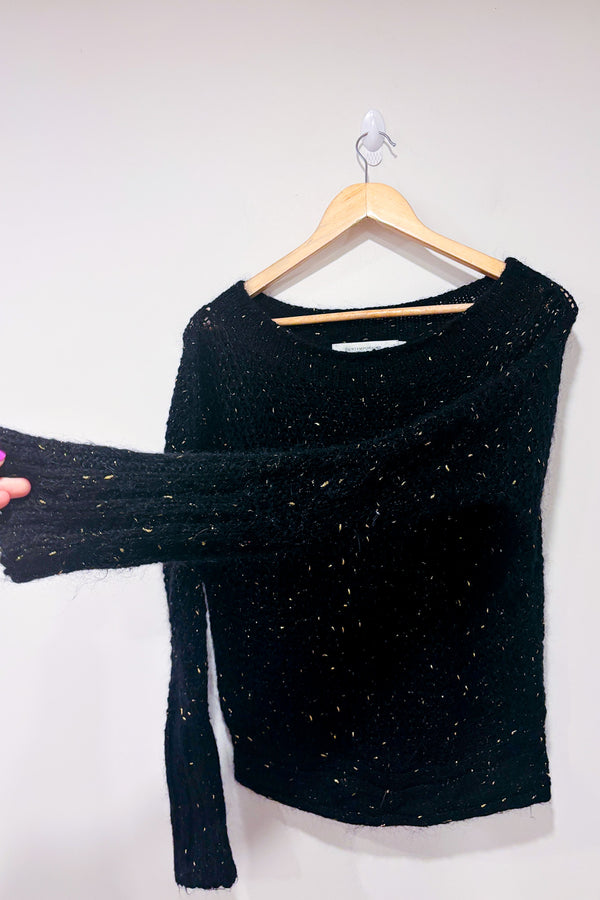 Chandail noir et or en tricot transparent (s)-Simons-La Penderie du Paradis 🕊