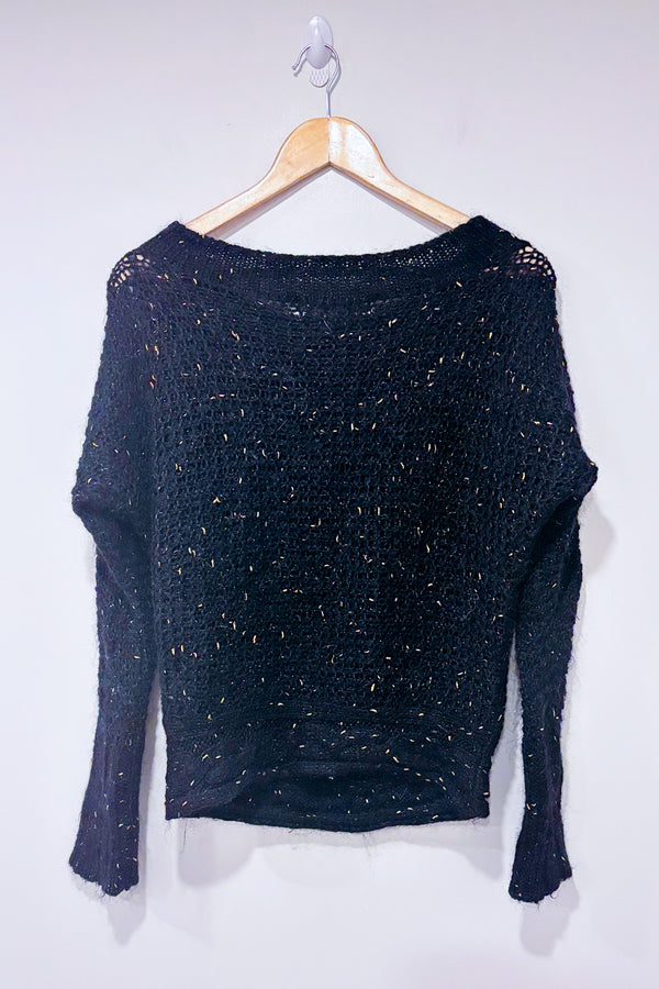 Chandail noir et or en tricot transparent (s)-Simons-La Penderie du Paradis 🕊