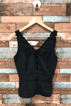 Camisole noire lacée devant (xs) seconde main Bebe 